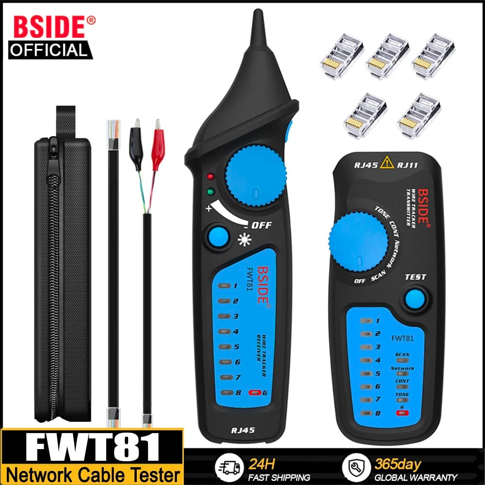 BSIDE New Network cable tracker detecteur FWT81 RJ11/45 Lan Ethernet Phone wire tester Finder Telecom Tool electrified work 48V