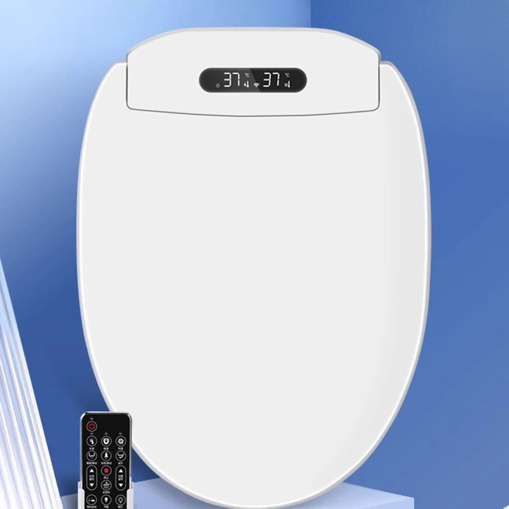 Smart Bidet Toilet Seat with Remote Control Heated Seat Instant Warm Water Antibacterial Nozzle Air Dryer for Bathroom Comfort