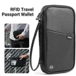 RFID Travel Passport Wallet, Family Passport Holder with Hand Strap, RFID Blocki