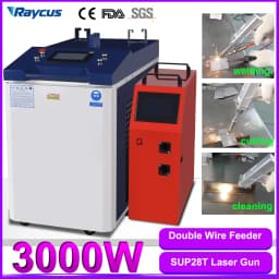 Raycus 3000W Laser Welder 4 IN 1 Laser Welder Welding Cutting Cleaning Soldering Machine for Metal Double Wire Feeder Machine