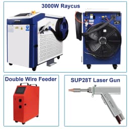 Raycus 3000W Laser Welder 4 IN 1 Laser Welder Welding Cutting Cleaning Soldering Machine for Metal Double Wire Feeder Machine