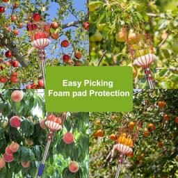 Fruit Picker Pole Tool with Basket 4M Telescoping Long Handle Fruit Grabber Tool