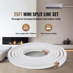 SucceBuy Mini Split Line Set O.D Copper Pipe Tubing and Triple Layer Insulation Air Heating Pump Equipment Accessories Cable