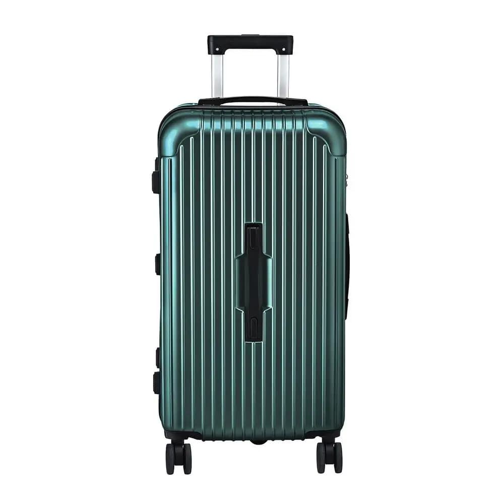 28 Inch Hard Shell Trunk Luggage Suitcase with 5 Wheels Type C Port TSA Lock Green Travel Checked Bag