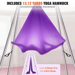 SucceBuy Aerial Yoga Frame & Hammock9.67ft Yoga Swing Stand W/13.1 Yards Aerial Hammock Max 551lbs Yoga Rig for Indoor Outdoor