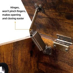 Wooden Storage Chest with Hinges Metal Frame Toy Chest Organizer Entryway Shoe Bench for Hallway Bedroom Living Room