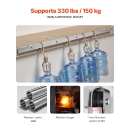 SucceBuy 6.6FT Sliding Barn Hardware Kit 330 LBS Capacity w/ 36 to 40 Inches Width & 1-3/8 to 1-3/4 Inche Track & J-shape Roller