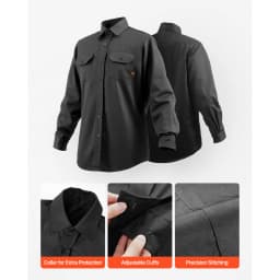 SucceBuy Flame Resistant Welding Jacket 7oz. FR Shirts for Men Machine Washable Cotton Heat-Resistant Welding Shirt - XL Size