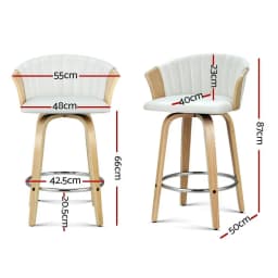 Leather Swivel Bar Stools Set of 2 Kitchen Counter Chairs Adjustable Home Dining Stools Modern Upholstered Seating for Island Breakfast Area