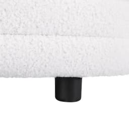 Storage Ottoman Blanket Box 87cm Boucle Fabric Oval Storage Bench Upholstered Footstool for Bedroom Living Room Space Saving Hidden Storage