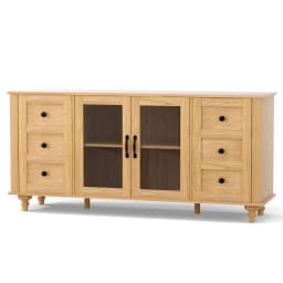 150CM Pine Buffet Sideboard Storage Cabinet Kitchen Cupboard Faux Drawer Wooden Storage Cabinet