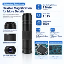 YIZHAN 48MP 4K Electronics Soldering Microscope FULL HD 1080P HDMI Camera USB Software 1-150x Lens Stand Shipping From Europe