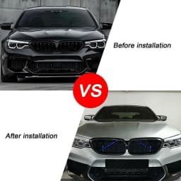 2Pcs For BMW Car Plastic Front Grill Stripes Kidney Grille Insert Trim For BMW 1/2/3/4/5/6/7 Series F20 F22 F30 F32 Accessories