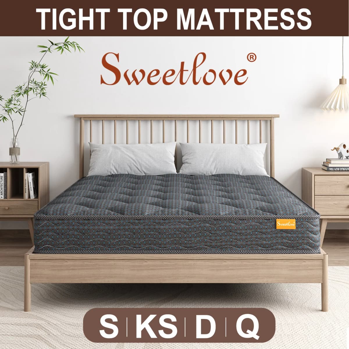Sweetlove King Single Double Mattress Bed Innerspring High Density Foam 16cm Thick Tight Top Mattress