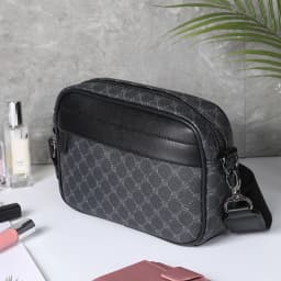Casual Business Shoulder Messenger Bag Classic Pattern Men Shoulder Crossbody Bag Plaid Designer for Travel Work Male Sling Bags