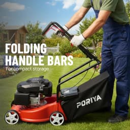 PORIYA Lawn Mower 16' 4 Stroke Engine Oil Powered Hand Push Engine Lawnmower