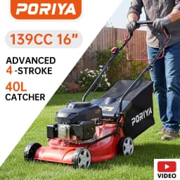 PORIYA Lawn Mower 16' 4 Stroke Engine Oil Powered Hand Push Engine Lawnmower