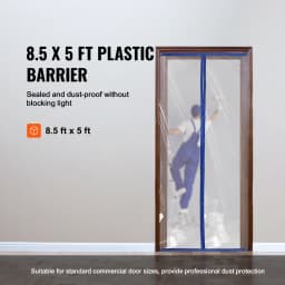 SucceBuy 7.5/8.5/13.2' Reusable Dust Barrier Dust Barrier Door Kit with Magnetic Self-Closing Zipper PE Construction Door Cover