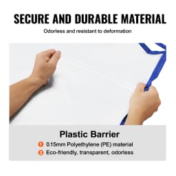 SucceBuy 7.5/8.5/13.2' Reusable Dust Barrier Dust Barrier Door Kit with Magnetic Self-Closing Zipper PE Construction Door Cover