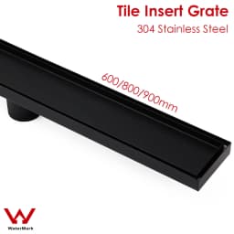 **Sydney Stocks** KYLINS SUS304 Tile Insert / Strip Shower Grate Floor Drain with 50mm Outlet Waste Brushed Gold Black Gun Metal