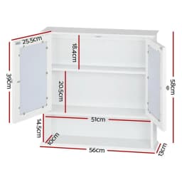Bathroom Mirror Cabinet Wall Mounted Storage Cupboard for Bathroom Organizer Space Saving Furniture Cabinet with Shelves and Door