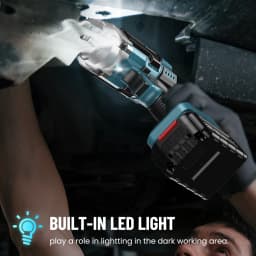 SEESII WH6 Lite 3-in-1 Impact Wrench & Electric Drill & Screwdriver 650N.m Cordless 1/2" Brushless Impact Gun Kit with 4.0ah Battery LED Light for Car Home