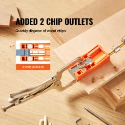 SucceBuy 56 Pcs Pocket Hole Jig Mini Jig Pocket Hole System with 9" C-clamp Step Drill Wrench Drill Stop Ring Square Drive Bit