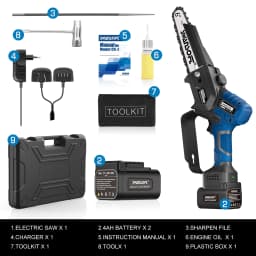 600W Electric Chainsaw 15cm Guide Bar - Cordless Battery Powered for Wood Cutting Stock EU/AU/BR/CL 2×4.0Ah Batteries Included