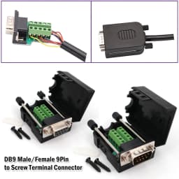 10PCS DB9 Female Male D-Sub 9 Pin To Screw Plug Breakout Terminal Solderless Connector
