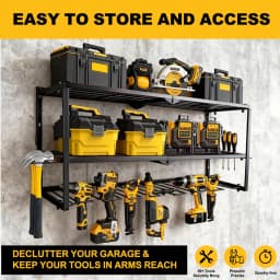 Tool Organizer Shelf-Pegboard Hook System For Cordless Drill Racks Garage Tool Storage & Workspace Efficiency Tool Wall Panels.