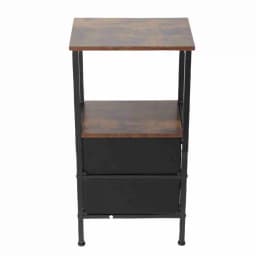 AU Side Table Night Stand for Bedroom MDF Carbon Steel Bedside Table with 2 Drawers for Living Room Dorm Bedside Table