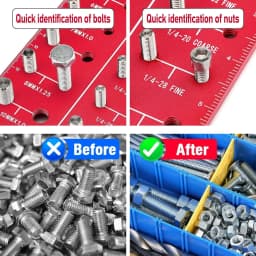 Aluminum Nut and Bolt Thread Checker 28 Thread Gauge Inch and Metric Identifier