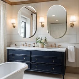 LUVODI Silver Frameless Beveled Edge Bathroom Vanity Mirror,Wall Decor Glass Mirror for Bathroom,Entryway
