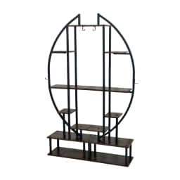 Tall Half-Moon Metal Plant Stand 7-Tiered Flower Display Shelf Indoor Storage Rack for Home Garden Decor