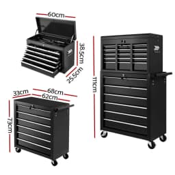 15 Drawer Rolling Tool Box Cabinet Chest Trolley Storage Organizer Garage Workshop Toolbox