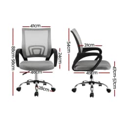 Ergonomic Mesh Mid Back Office Chair Grey Adjustable Swivel Desk Chair with Lumbar Support and Armrests
