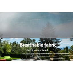 3x2.5m Outdoor Roll Down Shade Screen Fabric Blind Grey Patio Window Sun Protection