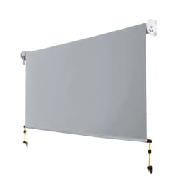 3x2.5m Outdoor Roll Down Shade Screen Fabric Blind Grey Patio Window Sun Protection