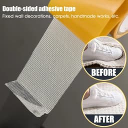 Double Sided Cloth Base Tape Transparent Heavy Duty Self Adhesive Mesh Fixation Tapes Waterproof High Viscosity Carpet Stickers