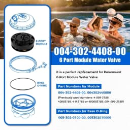 6-Port Water Valve Module with O-ring 004-302-4408-00 for Paramount Water Valve