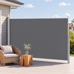 1.8x3.5m Retractable Side Awning Outdoor Privacy Screen Grey Sun Shade Windproof Patio Balcony Fence Screen