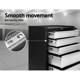 5 Drawer Mobile Tool Cabinet Steel Garage Storage Chest Grey Lockable Workshop Trolley