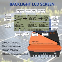 Y&H 20A 40A 60A MPPT Solar Charge Controller 12V 24V for GEL SLD FLD LI Battery Voltage Regulator MAX PV Input 50 ro 100V