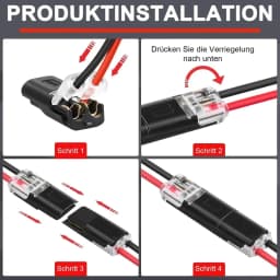 2 Pin Way Plug Electrical Connectors with Locking Buckle Push-in Car Wire Terminal Block Waterproof Wire Cable Connection Strips