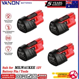 VANON 1/2/4Pcs 3.5Ah M12 Replace for Milwaukee 12V Battery Pin Li-on Compatible with Milwaukee 12V Tools 48-11-2401 48-11-2460