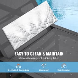 SucceBuy Chaise Lounge Chair Outdoor Aluminum Patio LoungeFolding Pool Lounge Recliner Full Flat to Patio Beach Pool Dark Grey