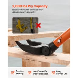 SucceBuy Pallet Buster Tool Carbon Steel Handle 2000 lbs Wrecking Pry Bar Deck Board Removal Tool for Roofing Trim Drywall