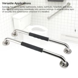 Bathroom Handle Anti Slip Silicone Bathroom Security Bar Thickened Stainless Steel Splash Proof Strong Load Bearing for Toilet