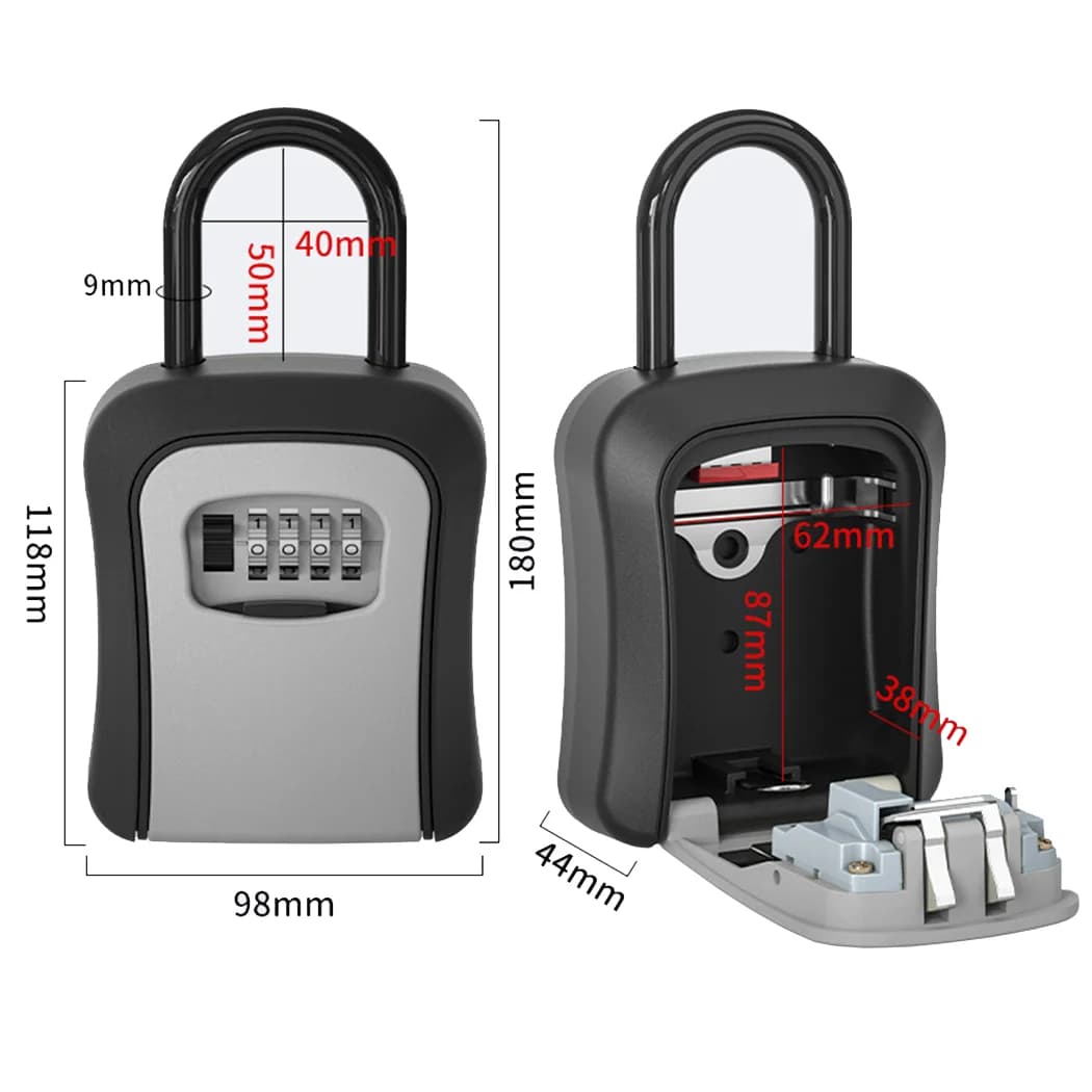 1PCS Lock Key Safe Storage Box Combination Padlock Security Home Outdoor