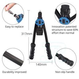 Nutsert Tool Heavy Duty Nutsert Gun M3-12 Nut Rivet Riveter Nutsert Kit Rivnut